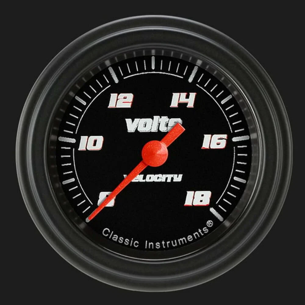 Velocity Black 2 1_8_ Voltage Gauge VS130BBLF